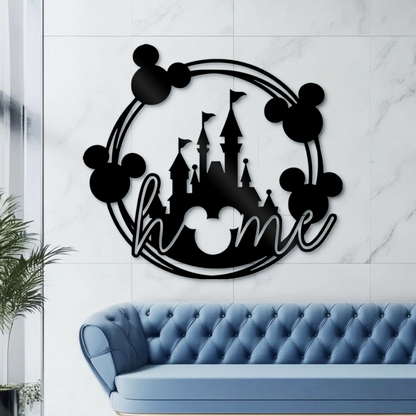 Mickey Castle Metal Wall Art, Disney Theme Home Decor