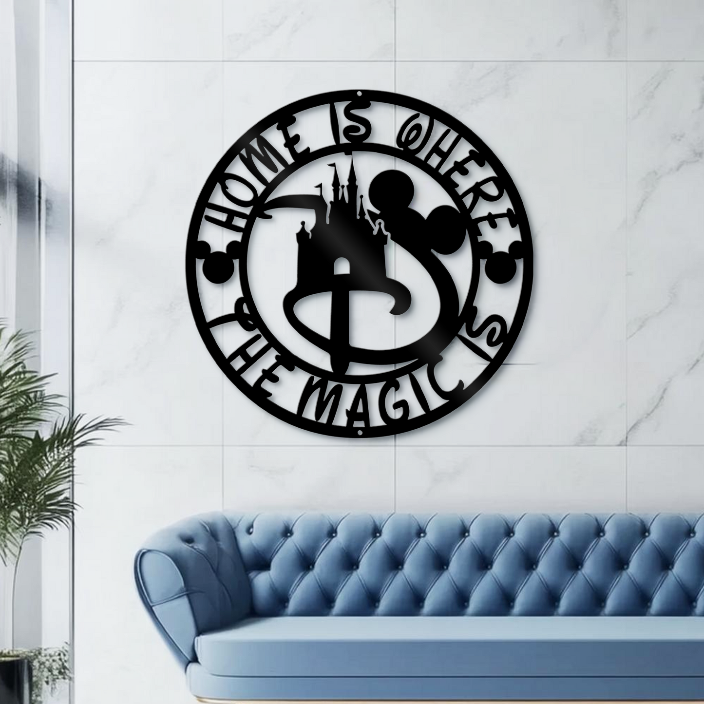 Home Is Where The Magic Is Metal Wall Art, Disney Home Wall Deocr