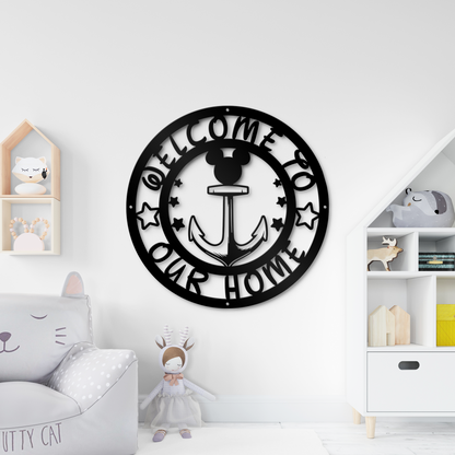 Welcome to Our Home Sign - Anchor Metal Sign