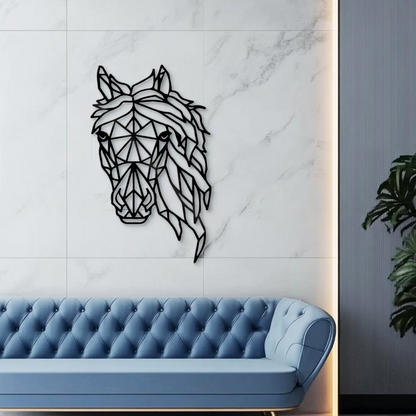 Geometric Horse Metal Wall Art, Wall Decoration Living Room