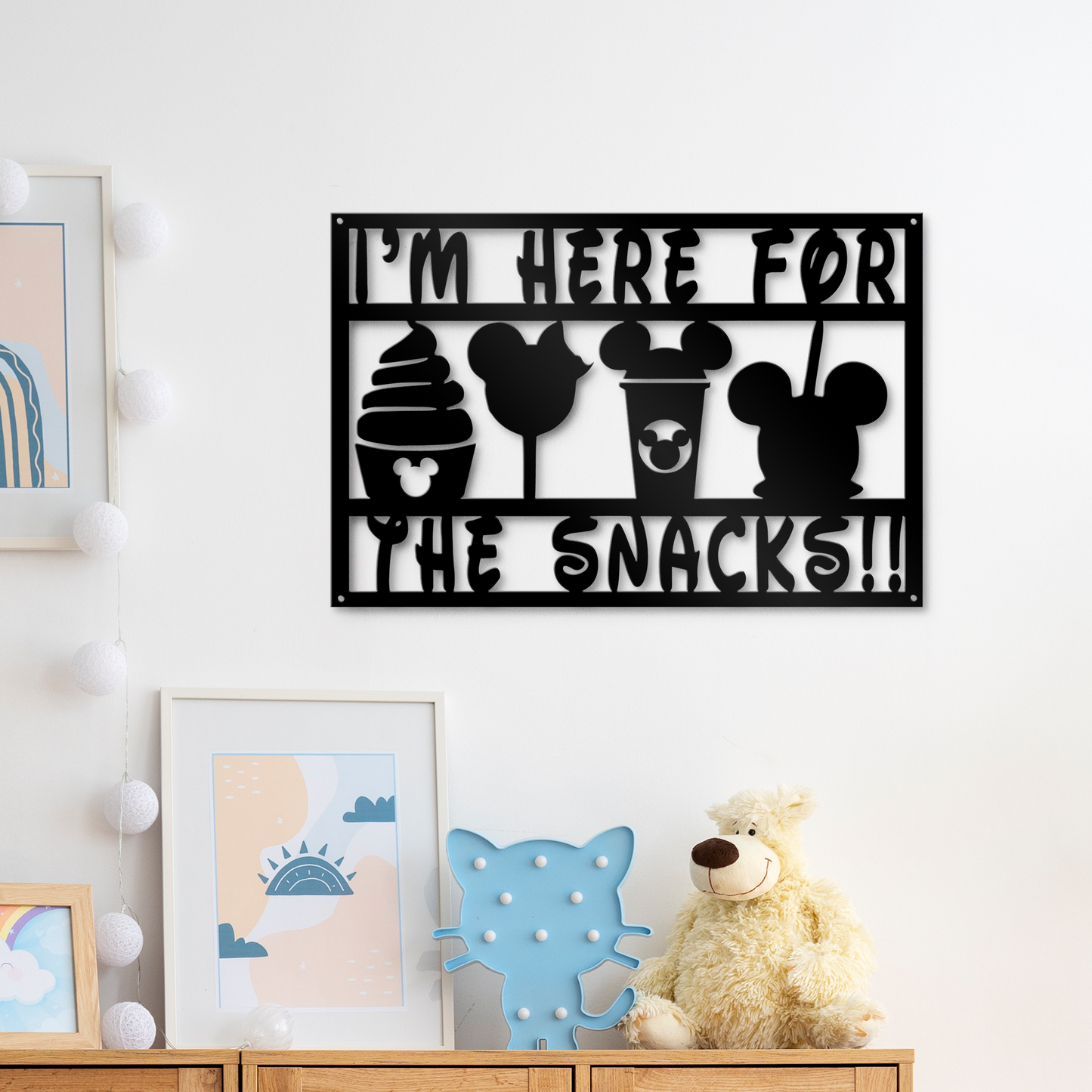 I'm Here For The Snacks Metal Sign, Disneyland Metal Sign, Funny Quote Metal Sign, Kitchen Decor, Dining Room Decor, Gift For Chef, Christmas Gifts