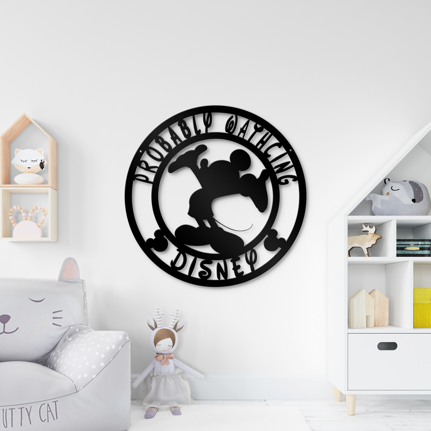 Probably Watching Disney Metal Sign - Walt Disney Mickey Mouse Decor