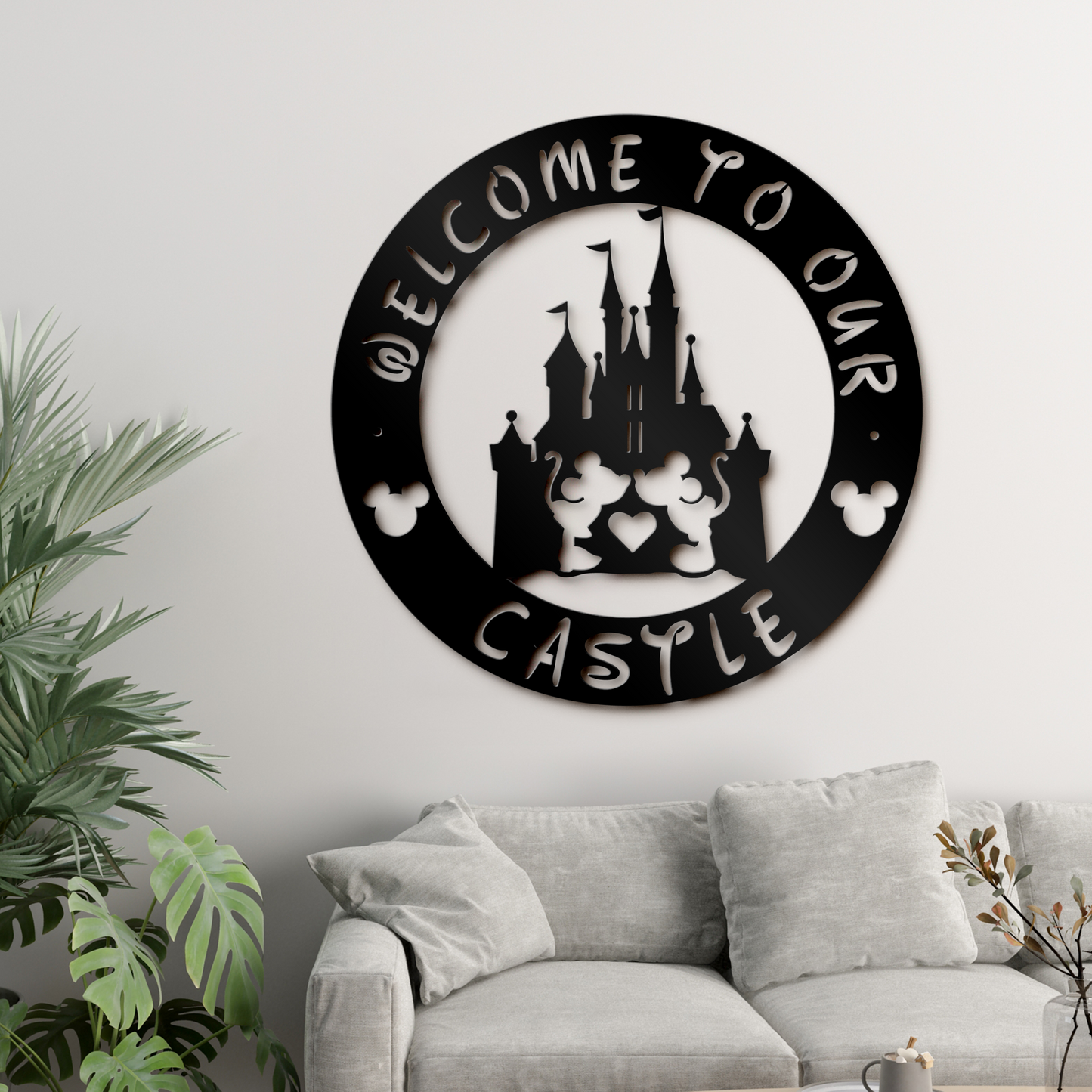 Welcome To Our Castle Metal Sign, Mickey Metal Sign, Disney Decor, Home and Wall Decor, Front Door Decor, Winter Decor, Housewarming Gifts, Christmas Gifts