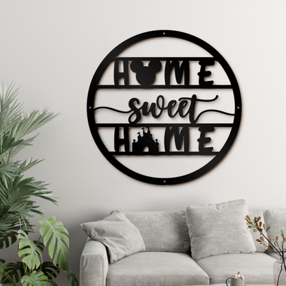 Home Sweet Home Metal Sign, Disney Metal Sign, Mickey Face And Castle Sign, Home And Wall Decor, Christmas Gifts, Housewarming Gifts