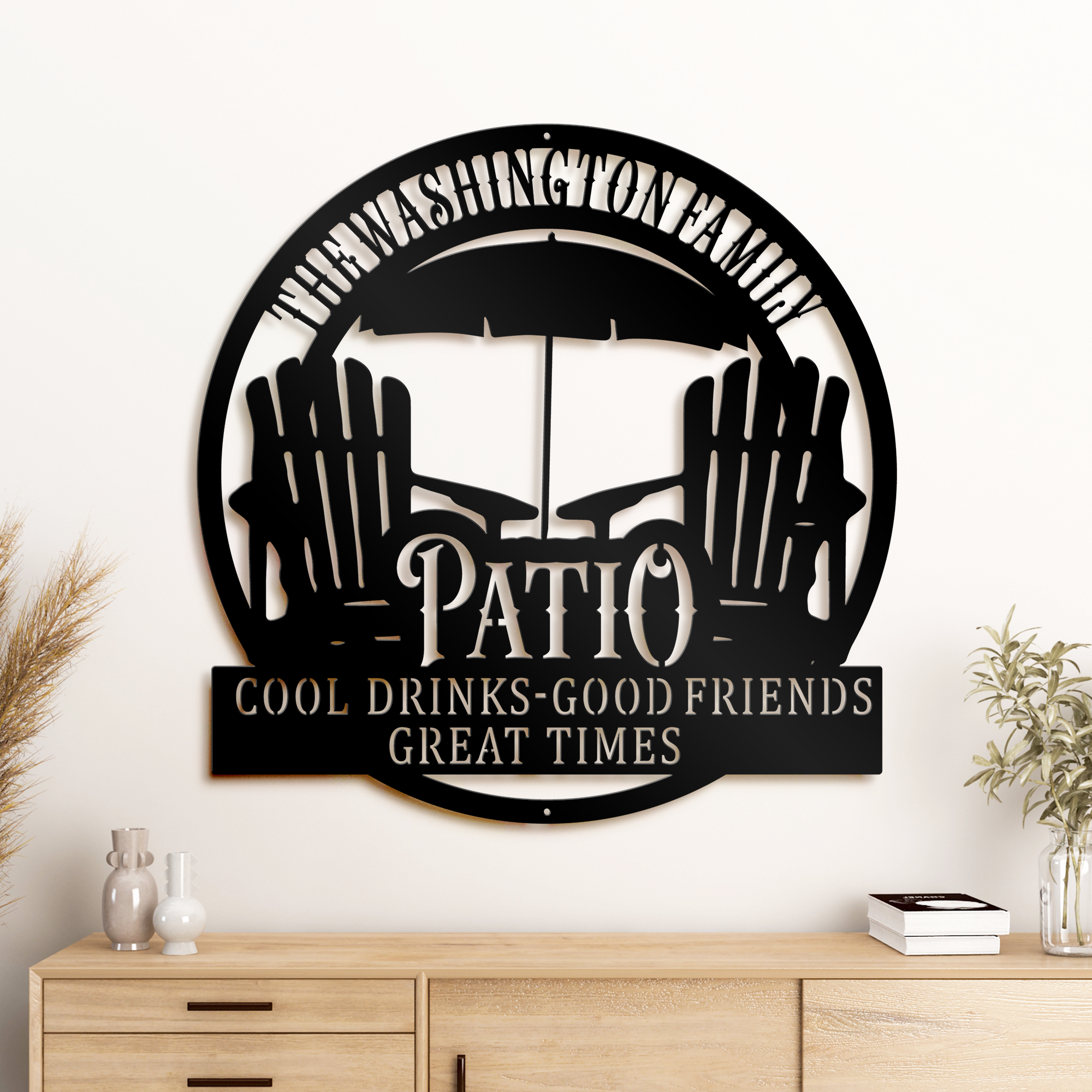 Customized Beach View Metal Sign, Cool Drinks - Good Friends - Great Times Sign