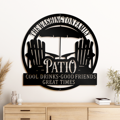 Customized Beach View Metal Sign, Cool Drinks - Good Friends - Great Times Sign