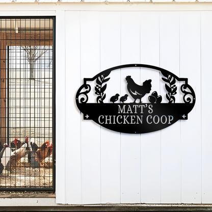 Personalized Chicken Coop Metal Sign, Gift For Farmer, Hen House Decor