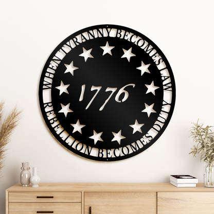 Metal USA 1776 Round Sign