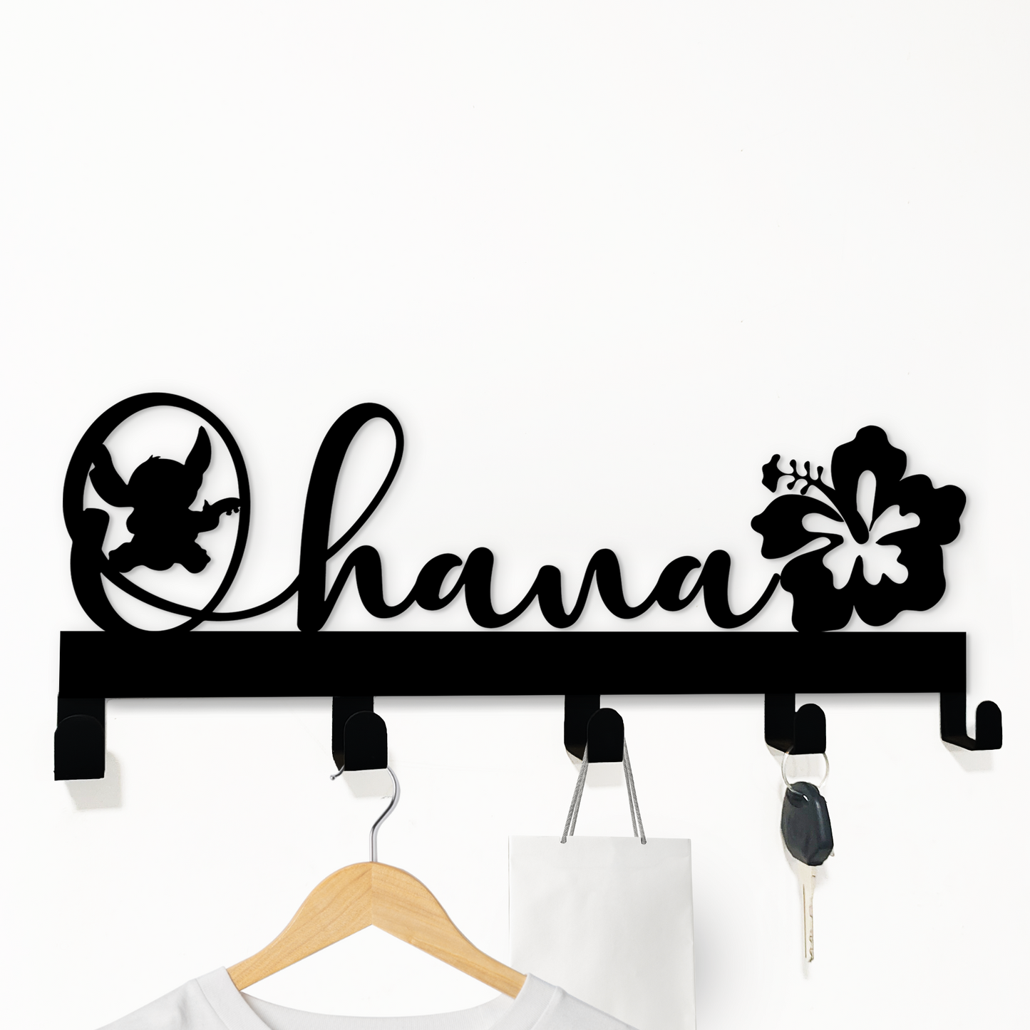 Ohana Stitch Theme Rug Hanger Sign - Beach House Xmas Decor