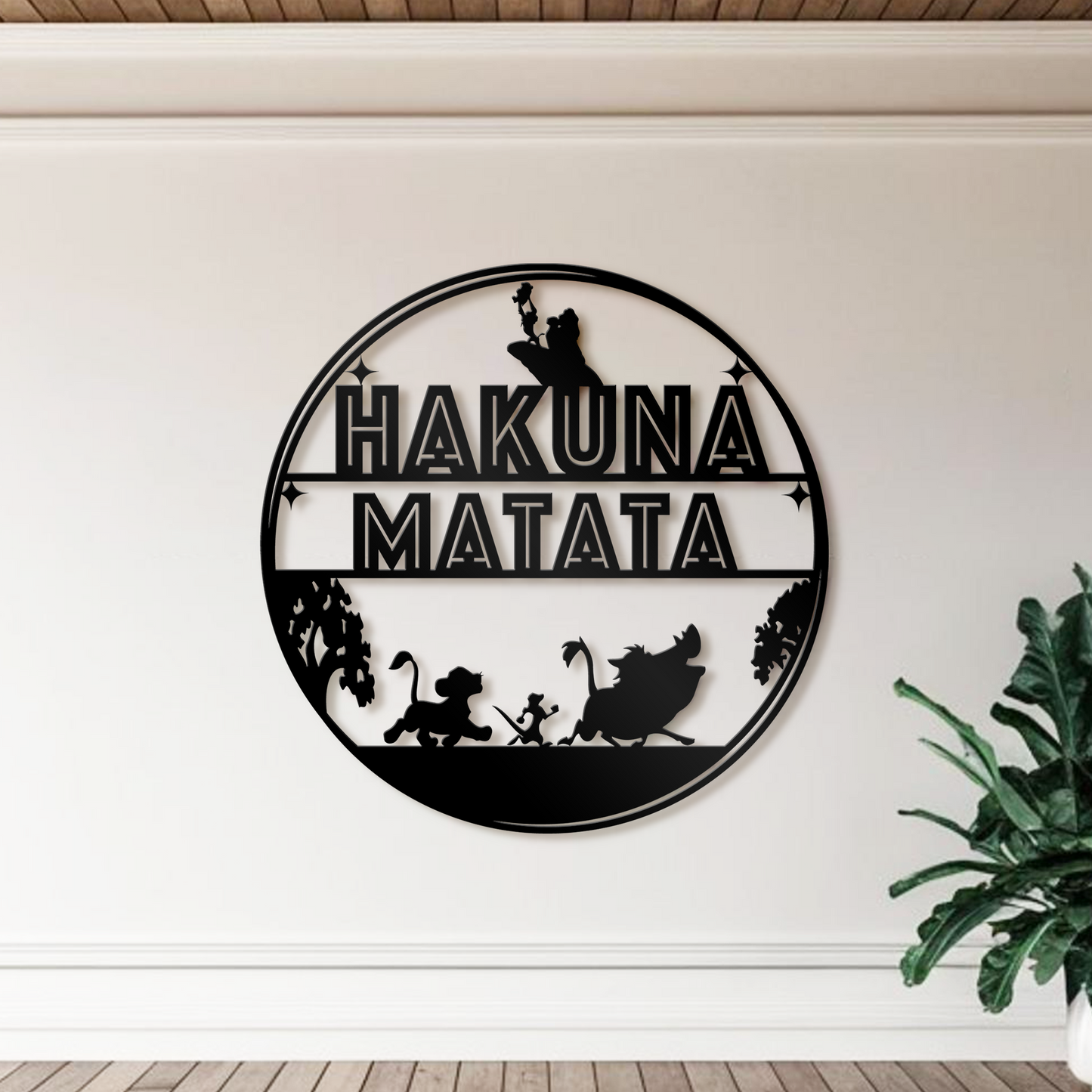 Hakuna Matata Metal Wall Art, Lion King Disney Theme Wall Decor