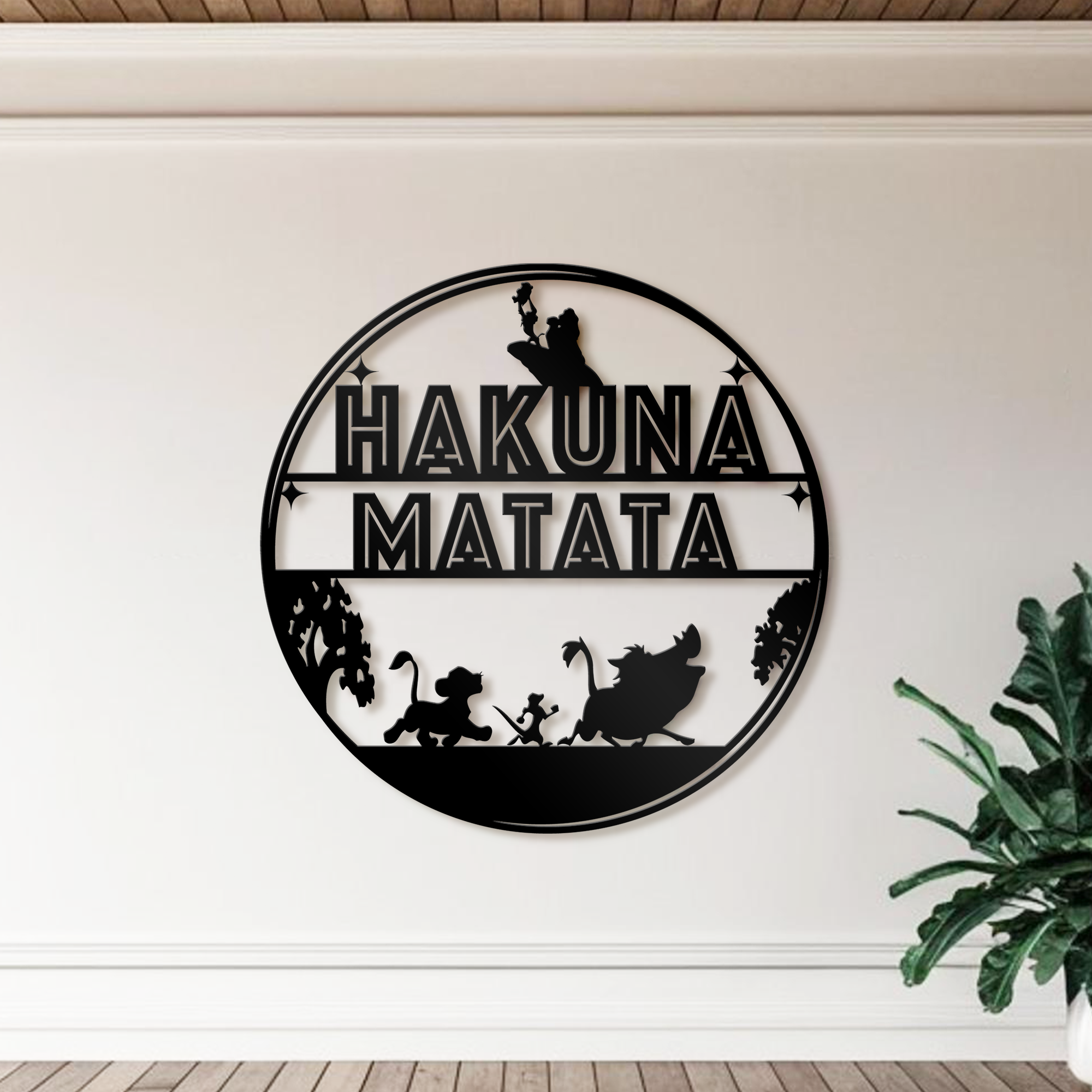 Hakuna Matata Metal Wall Art, Lion King Disney Theme Wall Decor