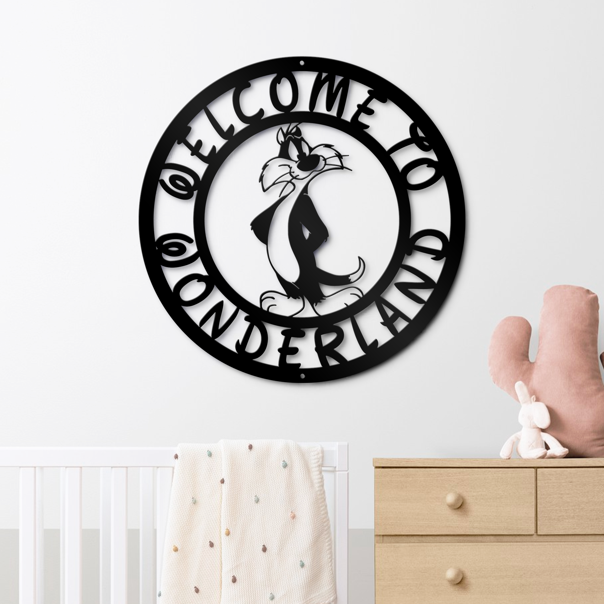 Wonderland Welcome Metal Sign