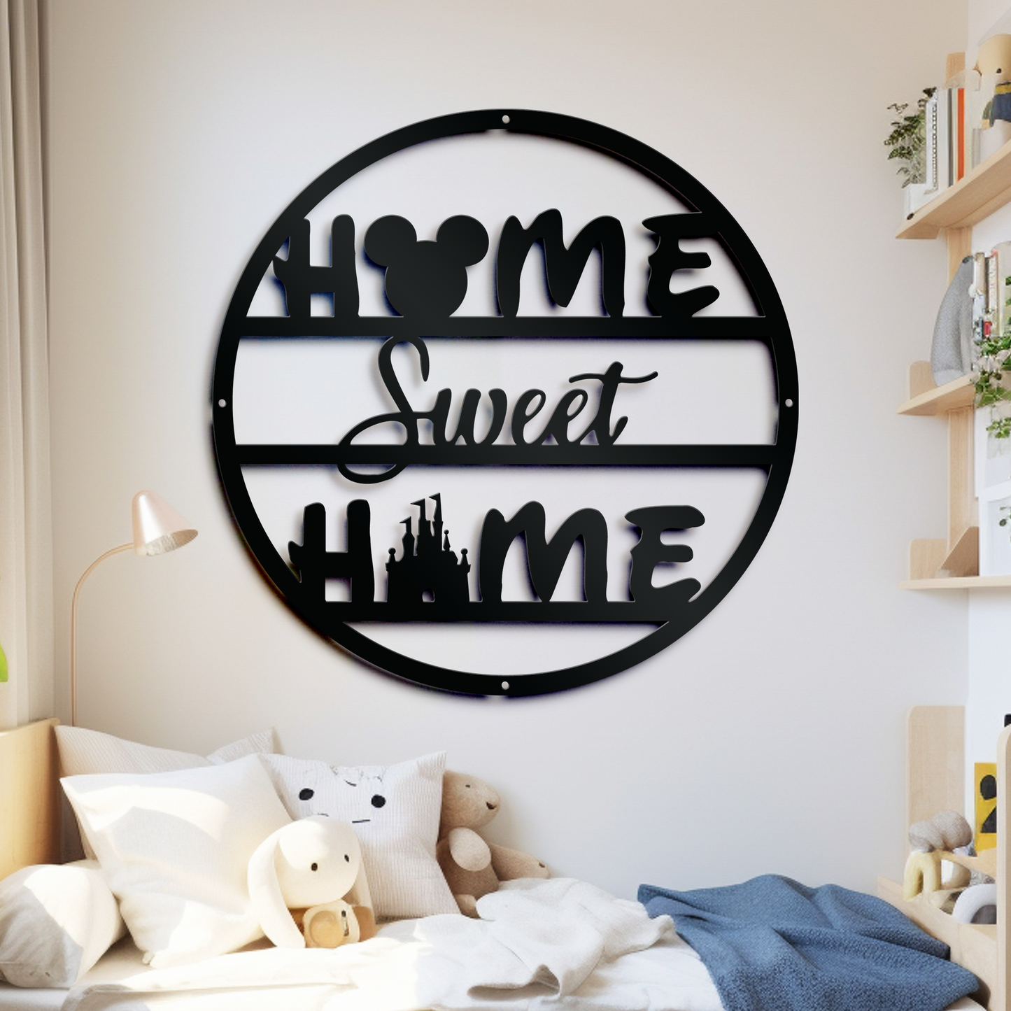 Home Sweet Home Metal Sign, Disney Metal Sign, Mickey And Castle Sign, Home And Wall Decor, Christmas Deocr, Housewarming Gifts