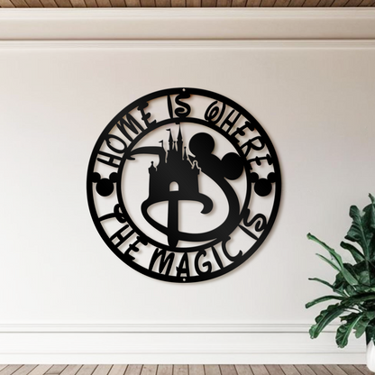 Home Is Where The Magic Is Metal Wall Art, Disney Home Wall Deocr