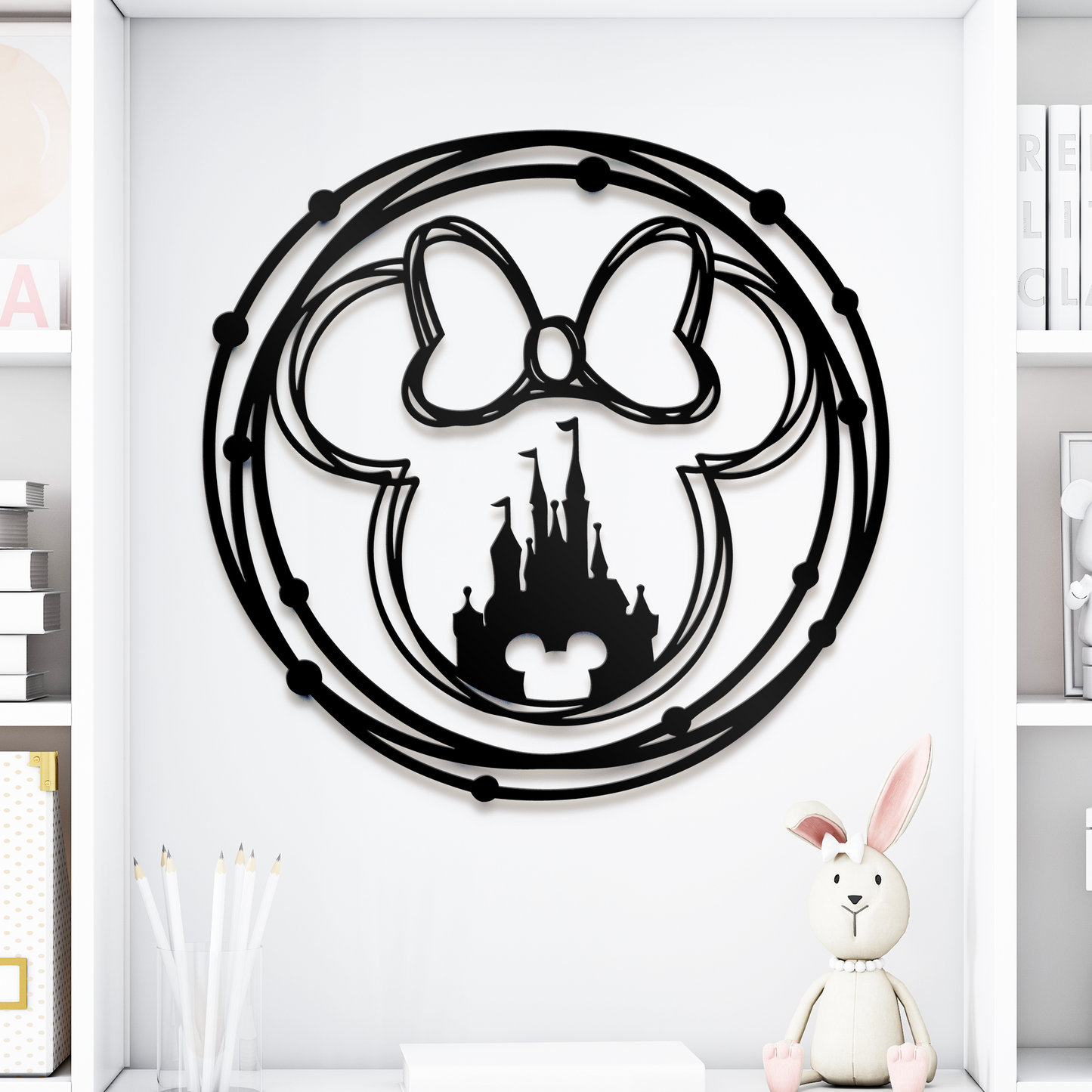 Mouse Head Outline Metal Decor - Mickey Castle Metal sign