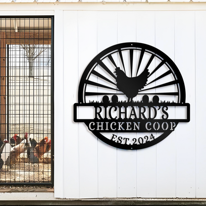 Custom Chicken Coop Metal Sign, Gift For Farmer, Hen House Decor