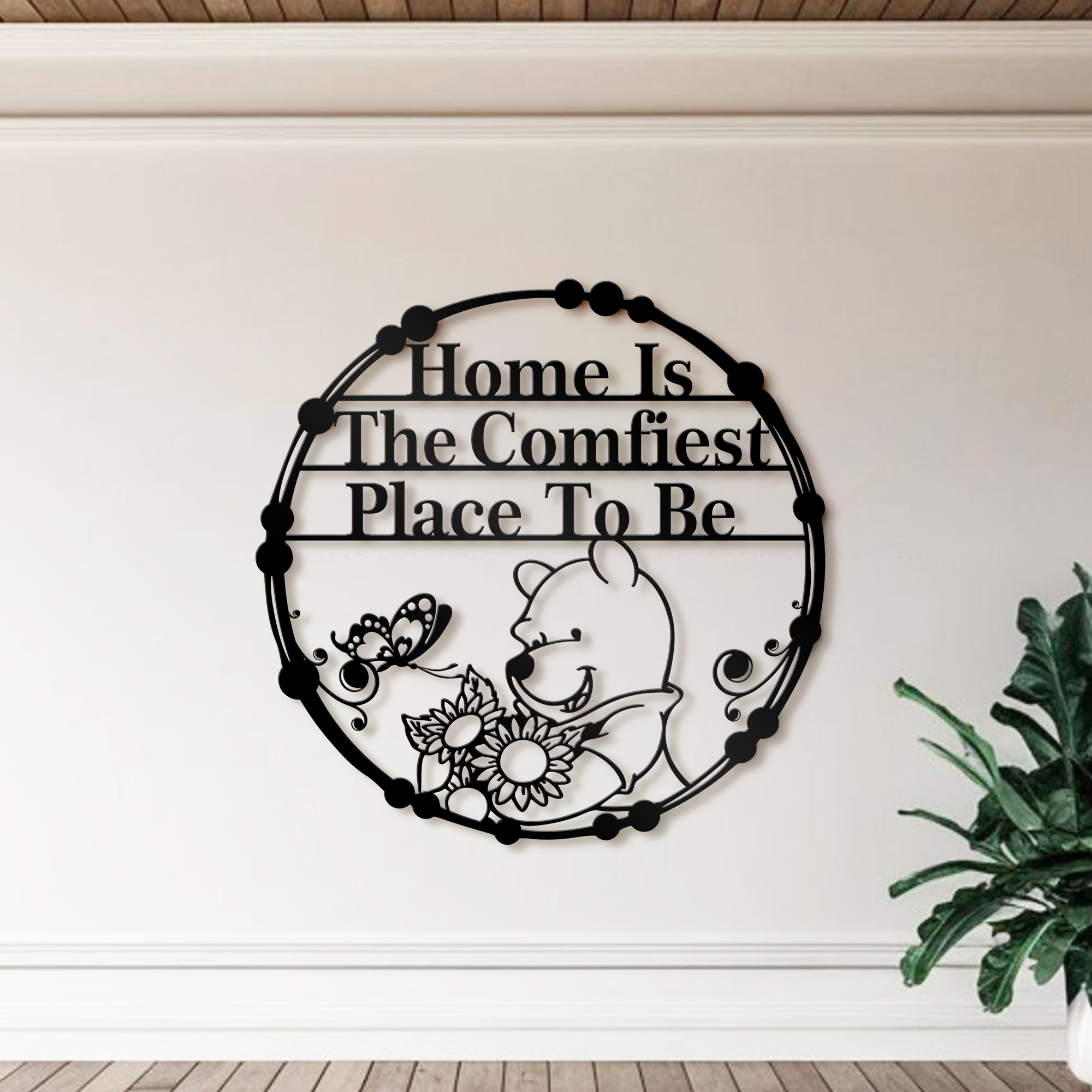 Home Is The Comfiest Place To Be Metal Wall Art, Welcome Entry Sign