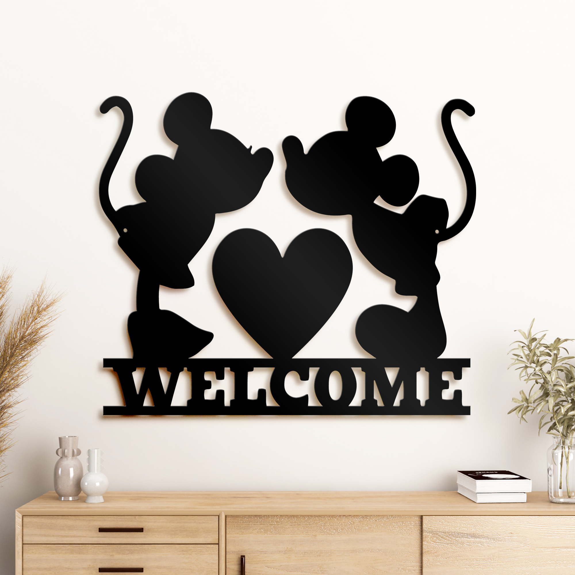 Welcome Metal Sign, Mickey And Minnie Metal Sign, Couple Metal Sign, Disney Wall Decor, Home and Wall Decor, Housewarming Gifts, Christmas Gifts