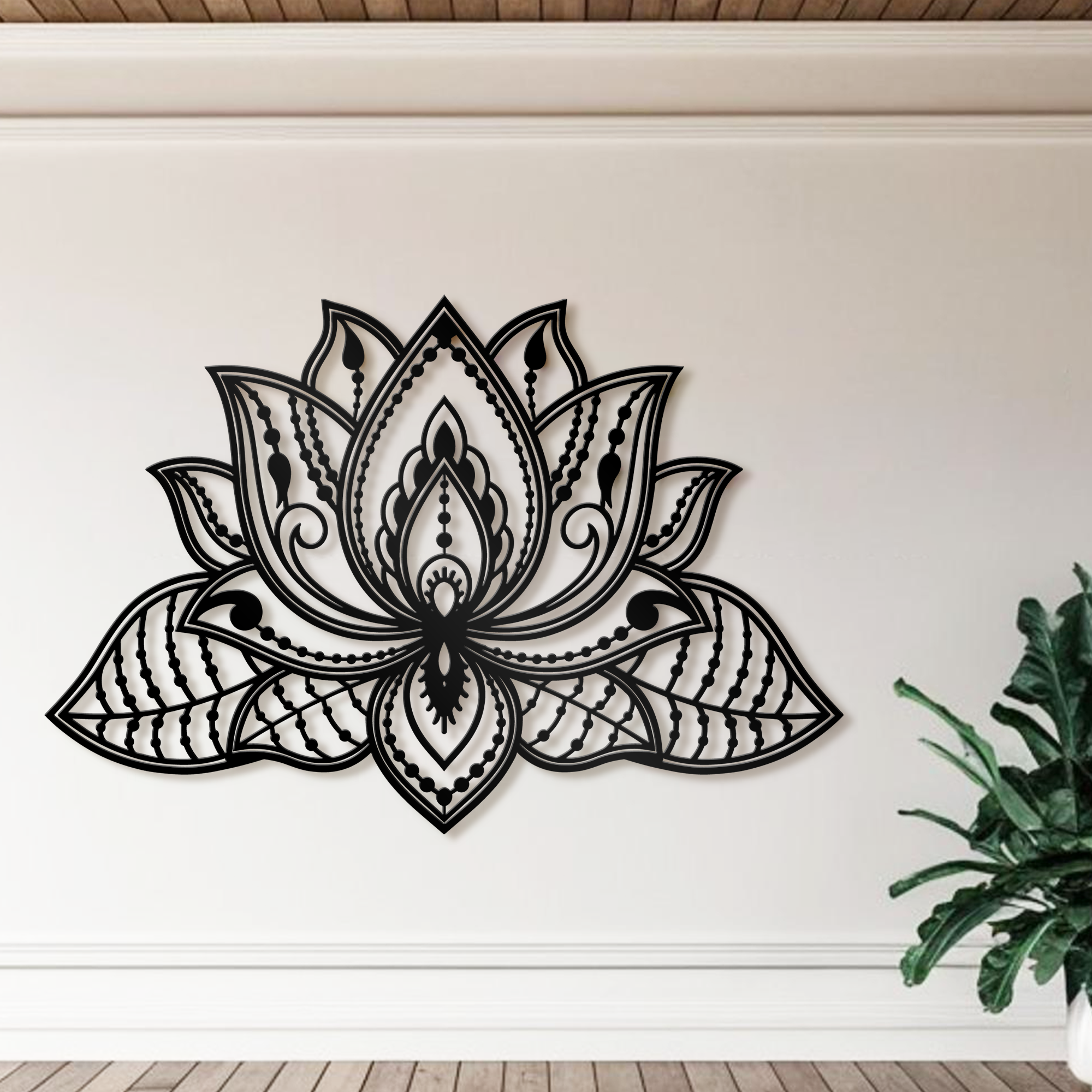 Metal Mandala Lotus Wall Art - Wall Decor Lotus Flower