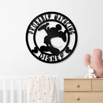 Probably Watching Disney Metal Sign - Walt Disney Mickey Mouse Decor