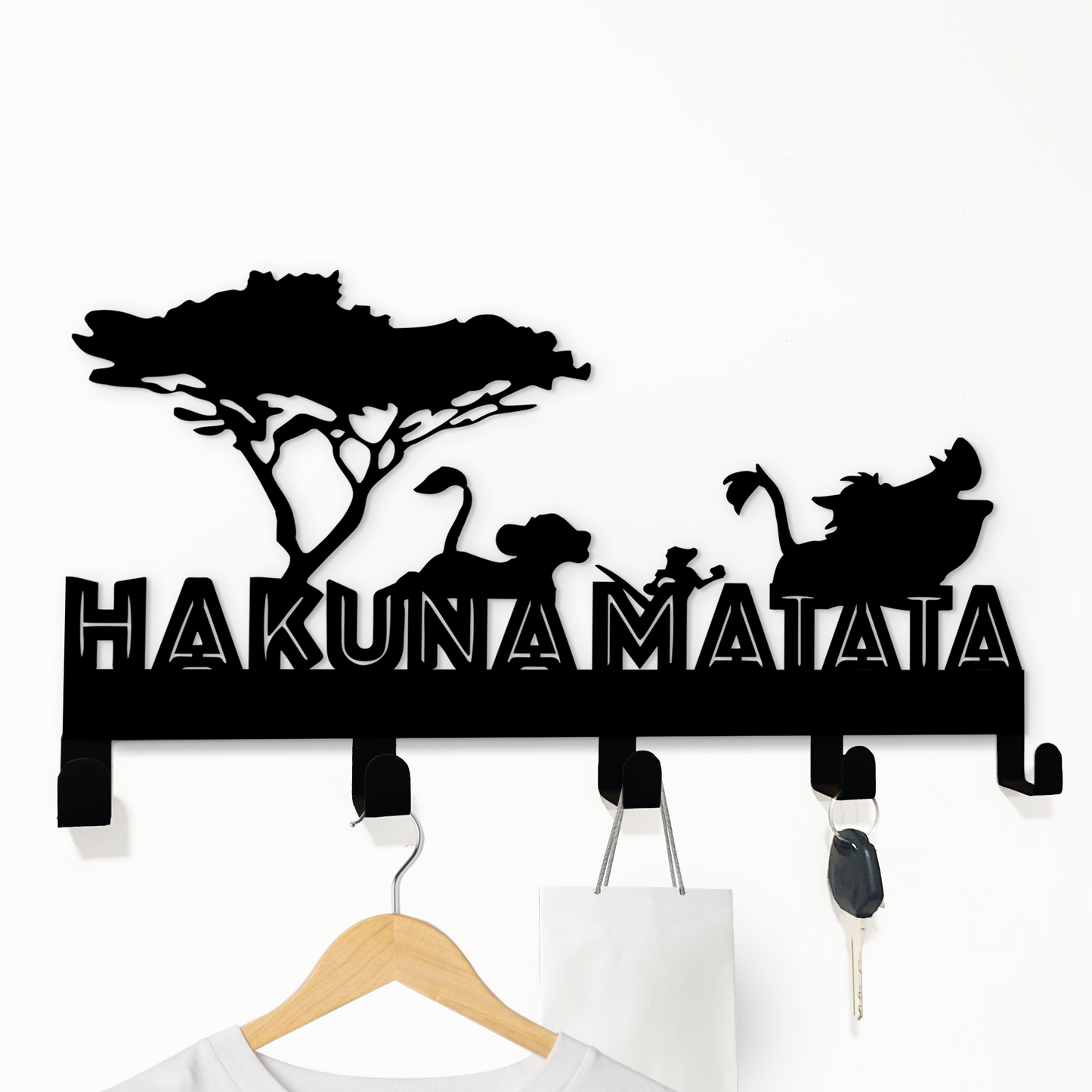 Hakuna Matata Metal Key Holders, Lion King Wall Hangings, Bathroom Door Hangers, Disney Door Decor, Home Key Racks, Kids Room Birthday Gifts