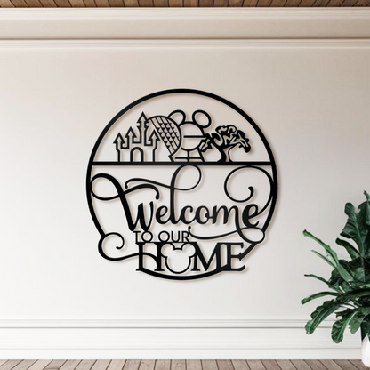 Welcome To Our Home Metal Wall Art, Home Entrance Deocr