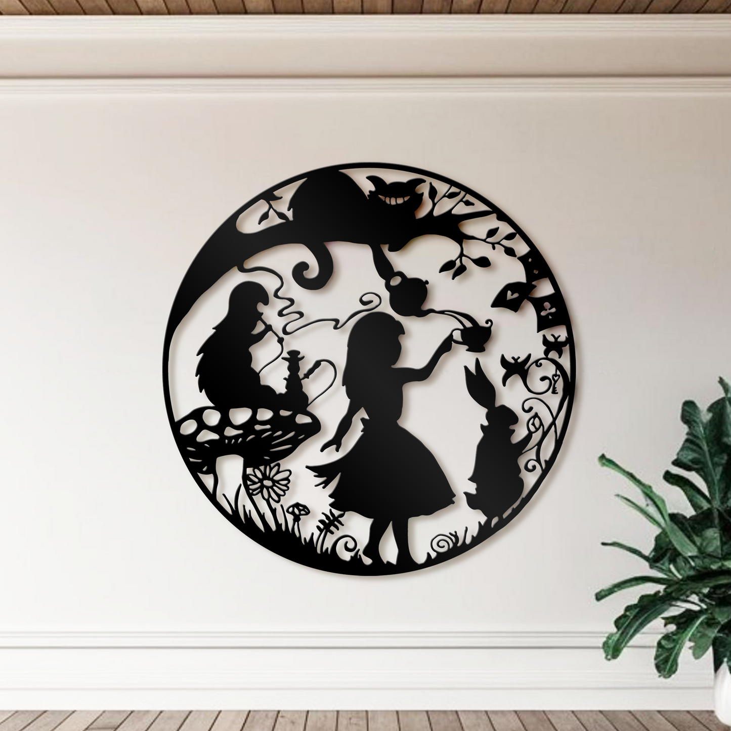 Alice In Wonderland Metal Wall Art, Christmas Home Decor