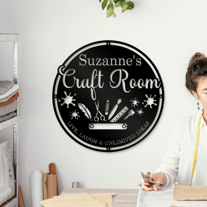 Customized Craft Room Metal Sign, Sewing Craft Room Sign