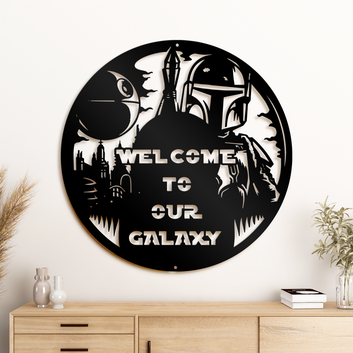 Welcome To Our Galaxy Metal Sign, Mandalorian Metal Sign, Star War Quote Metal Sign, Home And Wall Decor, Front Door Decor, Winter Decor, Housewarming Gifts, Christmas Gifts