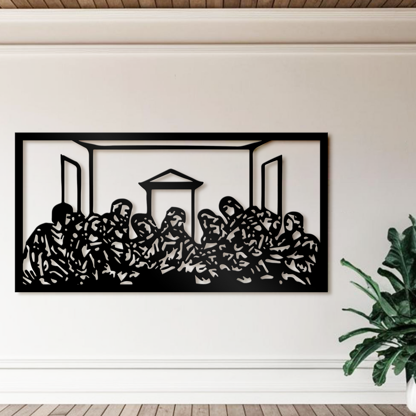 Last Supper Metal Wall Art, Leonardo Da Vinci Metal Wall Decor, Jesus Abstract Line Art