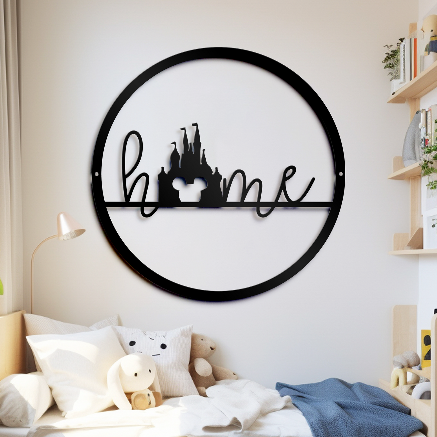 Home Metal Sign, Mickey And Castle Metal Sign, Disney Metal Sign, Home And Wall Decor, Kids Room Decor, Housewarming Gifts, Christmas Gifts