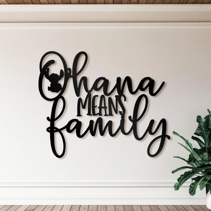 Ohana Means Family Metal Wall Art, Nursery Wall Art, Home Wall Decor