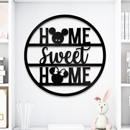 Home Sweet Home Metal Sign, Welcome Mickey Metal Sign, Home And Wall Decor, Funny Quote Metal Sign, Front Porch Decor, Housewarming Gifts