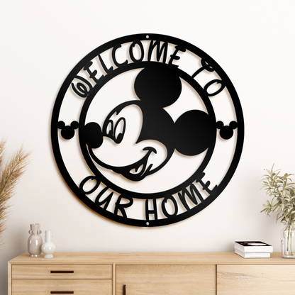 Personalized Disney Metal Sign, Mickey Sign Wall Decor