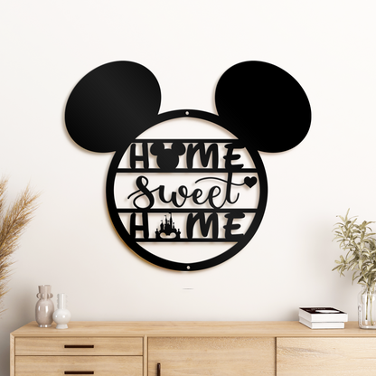 Mickey Face Home Sweet Home Metal Sign, Disney Metal Sign, Home And Wall Decor, Christmas Deocr, Housewarming Gifts