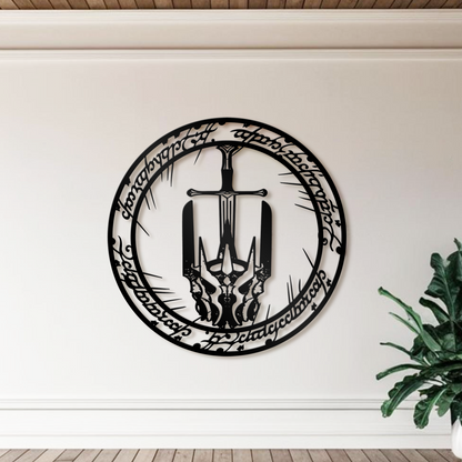 Sauron Sword Metal Wall Art, Lord Of Ring Theme Home Decor