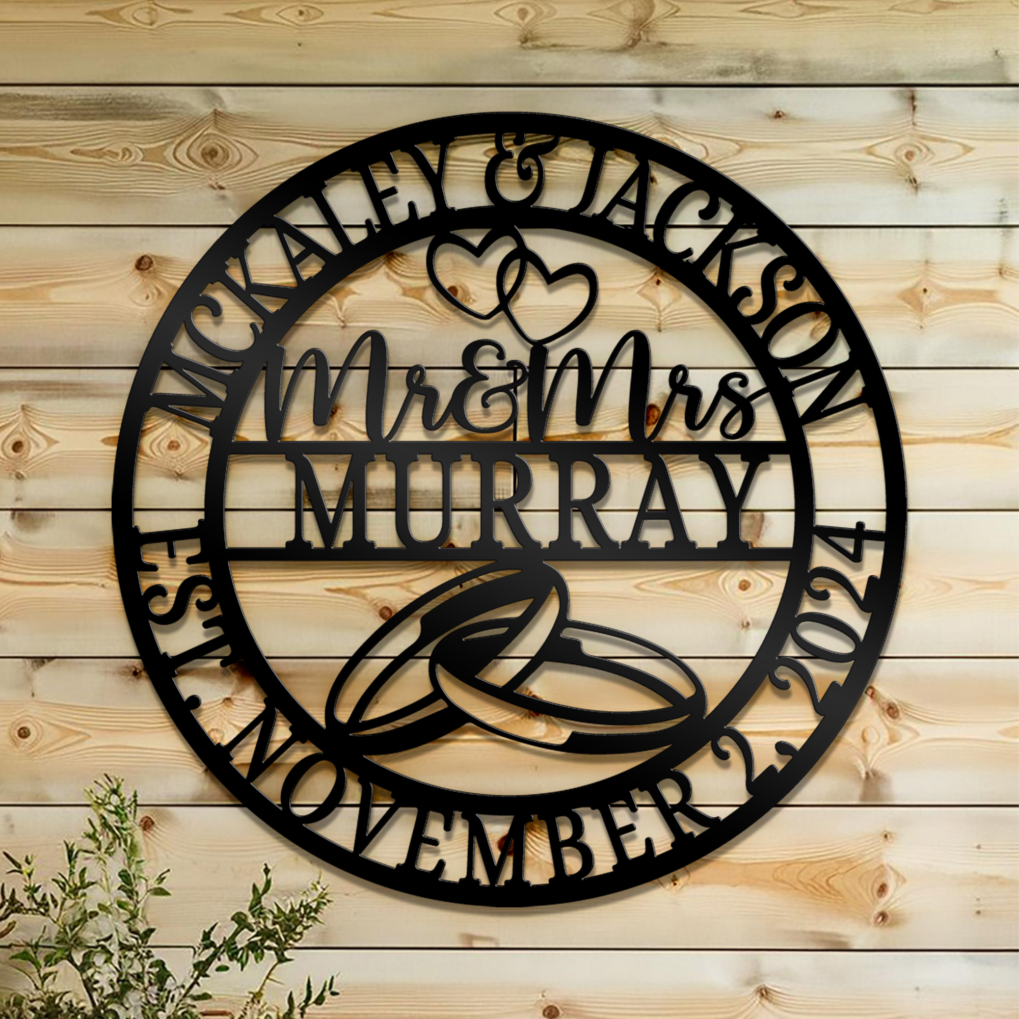 Personalized Mr. And Mrs. Date Metal Sign - Wedding Gift - Custom Metal Sign - Anniversary Gift - Metal Wall Art