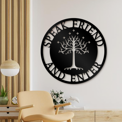 Speak Friend And Enter Metal Sign, Funny Quote Metal Sign, Lord Of Ring Metal Sign, Home And Wall Decor, Front Porch Decor, Housewarming Gifts