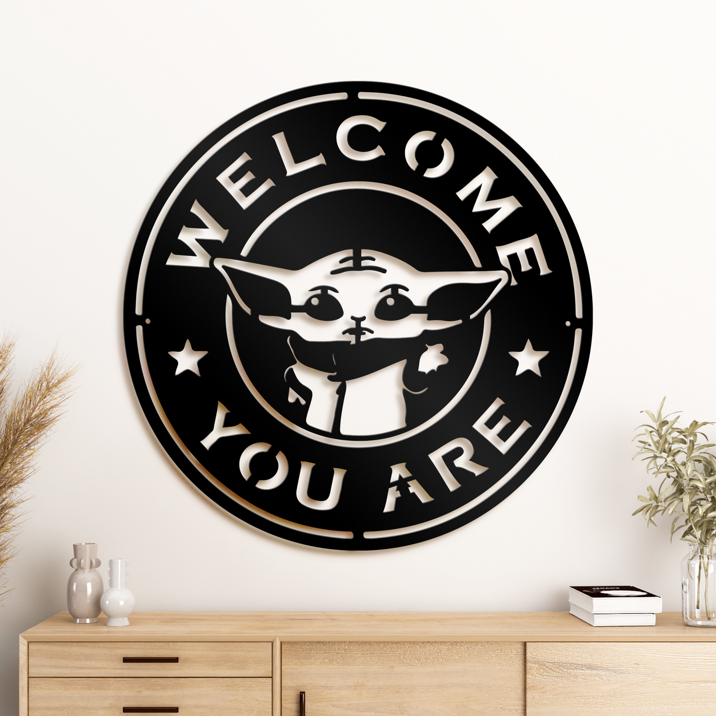 Welcome You Are Cute Stitch Metal Sign, Stitch Home Entry Sign, Winter Festive Metal Decor, Christmas Decoration Metal Sign, Home And Wall Decor, Christmas Gifts