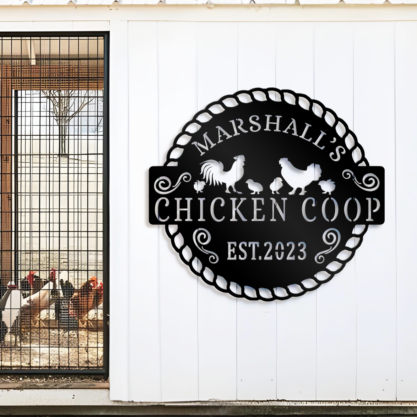 Name Chicken Coop Sign, Farm Fresh Eggs Sign