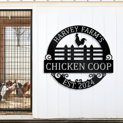 Custom Metal Signs, Chicken Coop Sign, Chicken Farm Sign