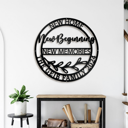 Personalized New Home New Beginning New Memories Metal Sign