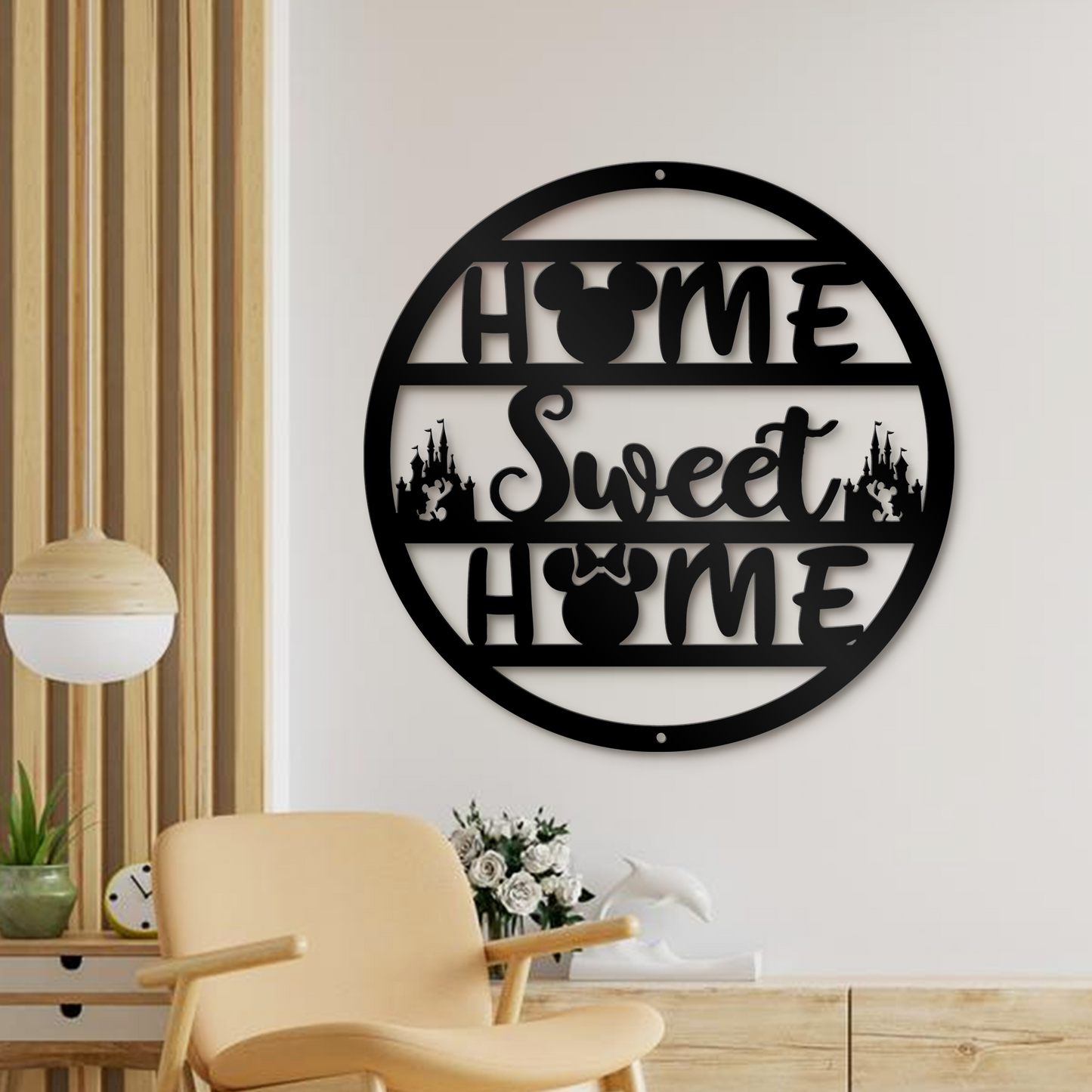 Home Sweet Home Round Metal Sign - Welcome Sign