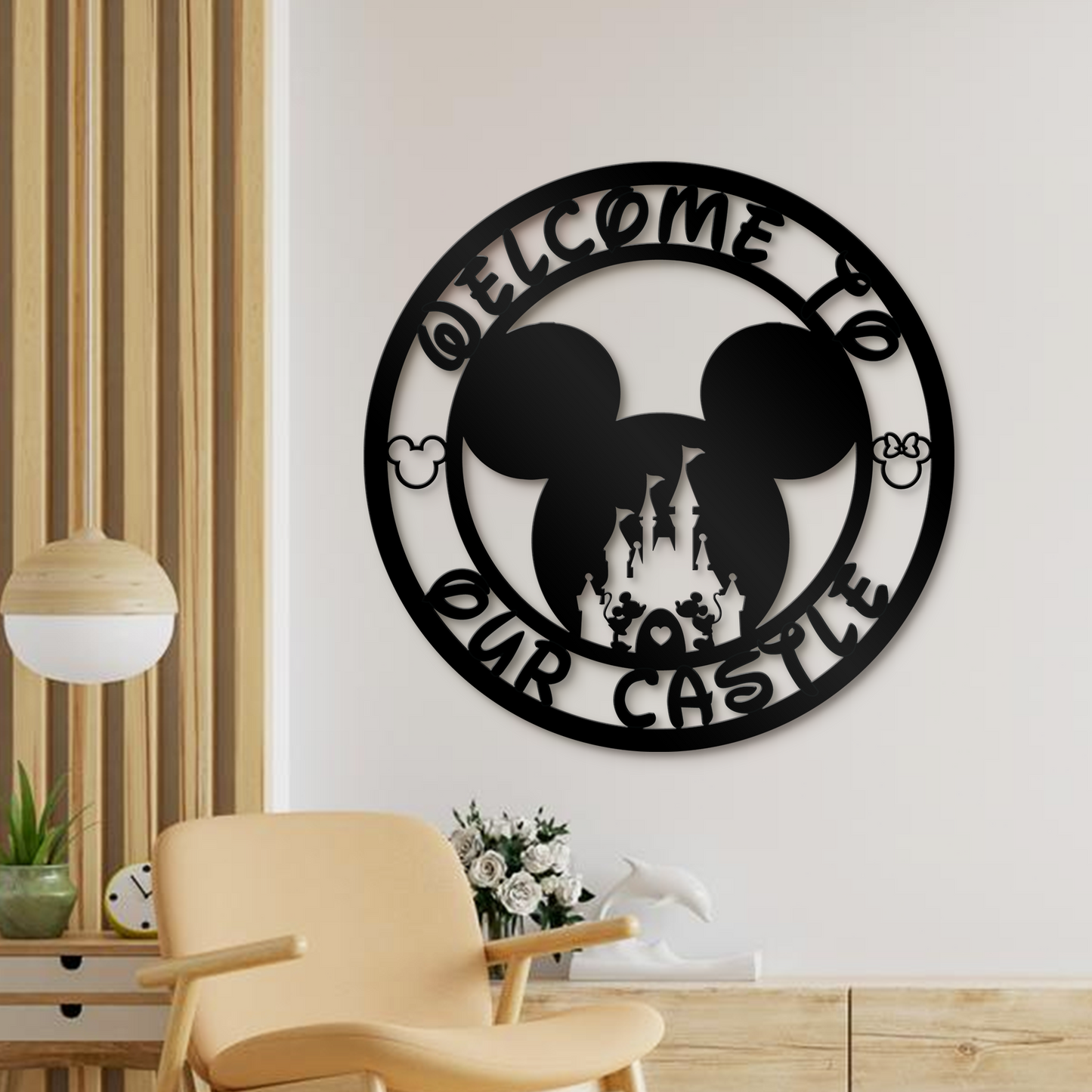 Welcome to Our Castle Round Metal Sign