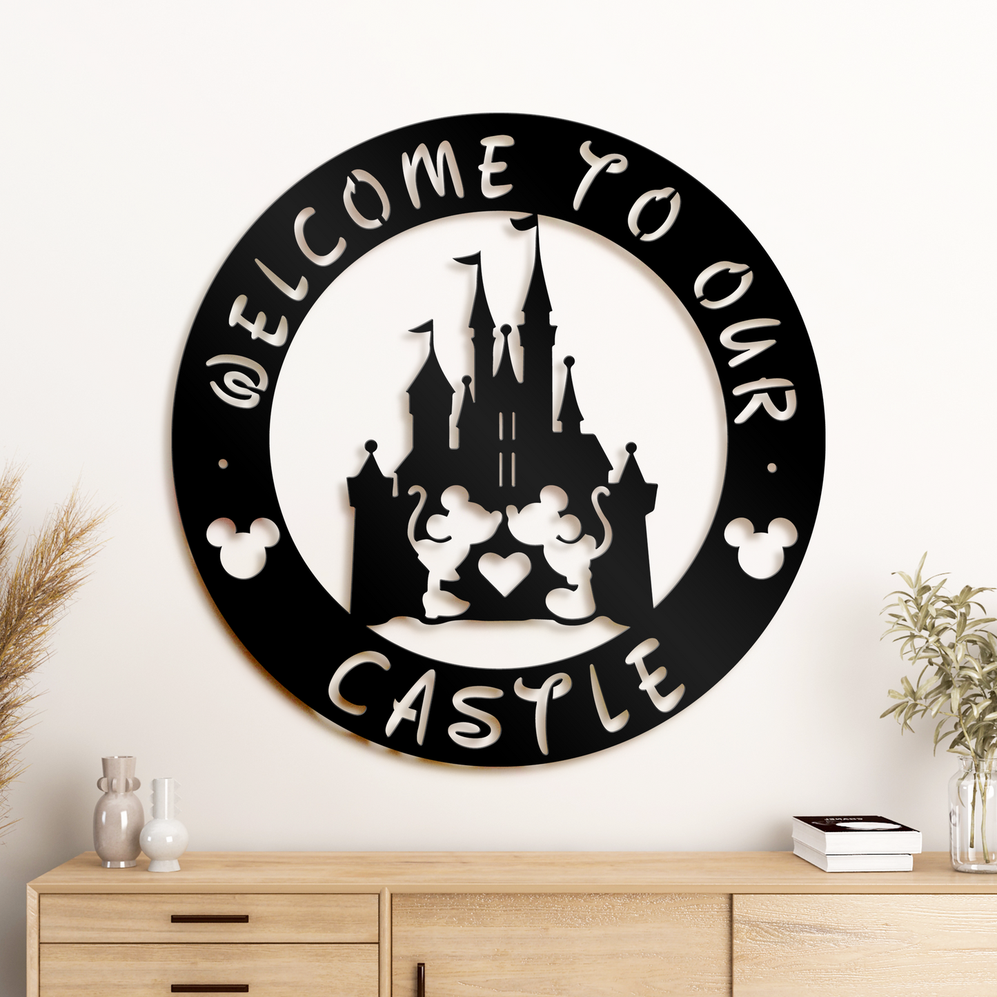 Welcome To Our Castle Metal Sign, Mickey Metal Sign, Disney Decor, Home and Wall Decor, Front Door Decor, Winter Decor, Housewarming Gifts, Christmas Gifts