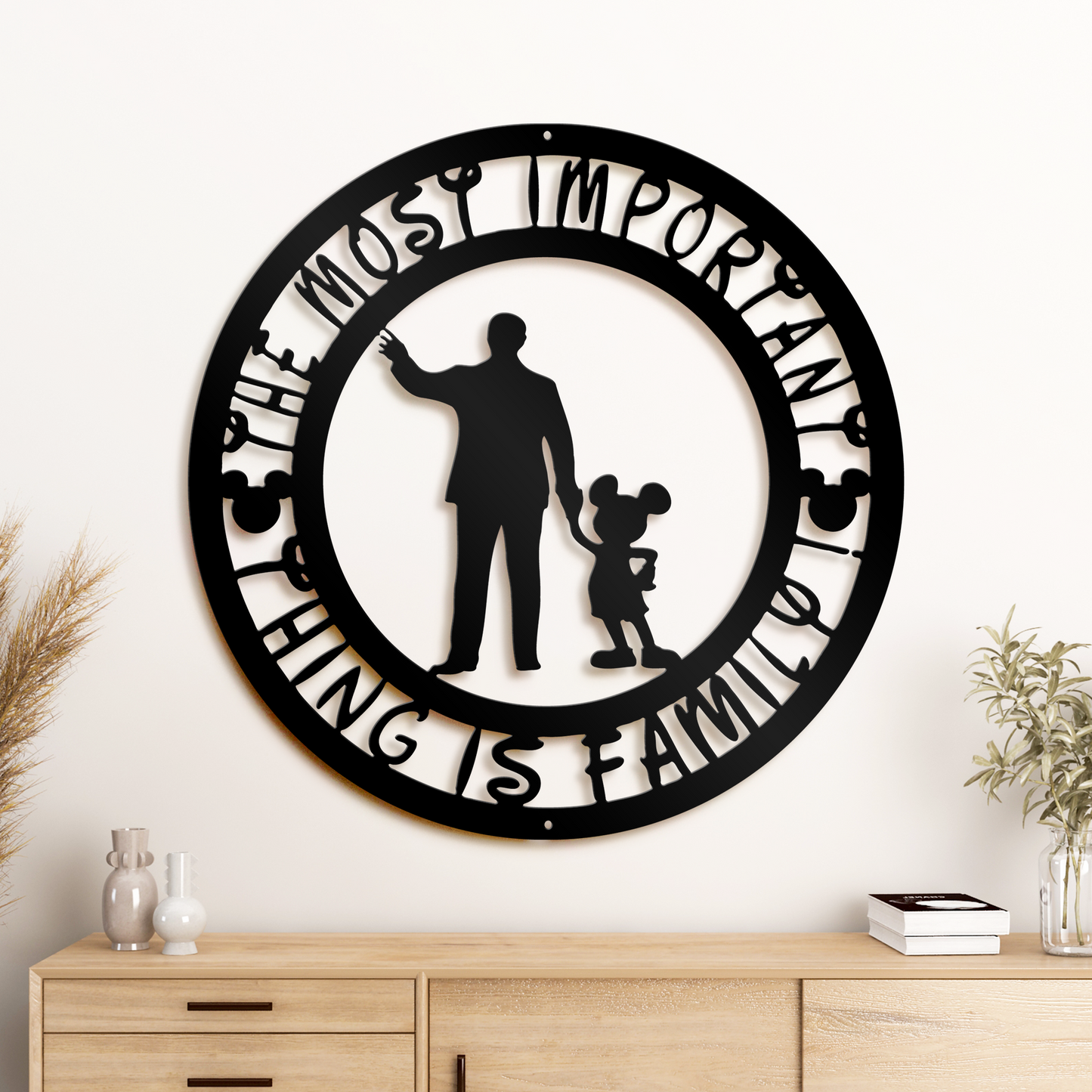 The Most Important Thing Is Family Metal Sign, Disney Metal Wall Decor, Home And Wall Decor, Family Gifts, Housewarming Gifts, Christmas Gifts