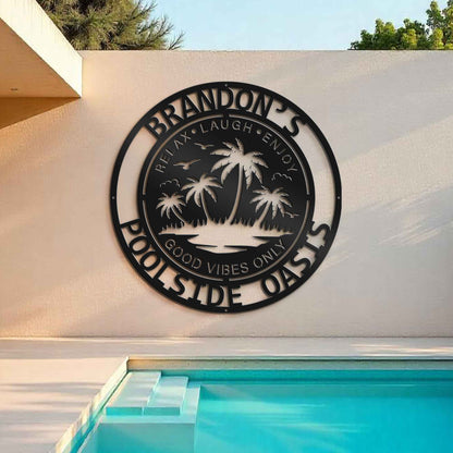 Tropical Patio or Pool Sign - Custom Tropical Sign - Outdoor Patio Sign