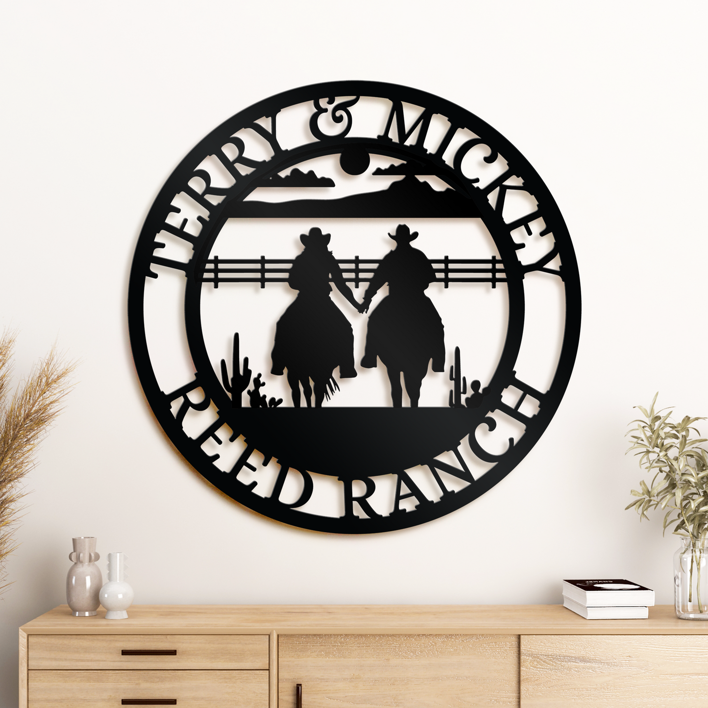 Personalized Couple Name Love Metal Sign, Wedding Gifts, Horse Riding Couple Sign