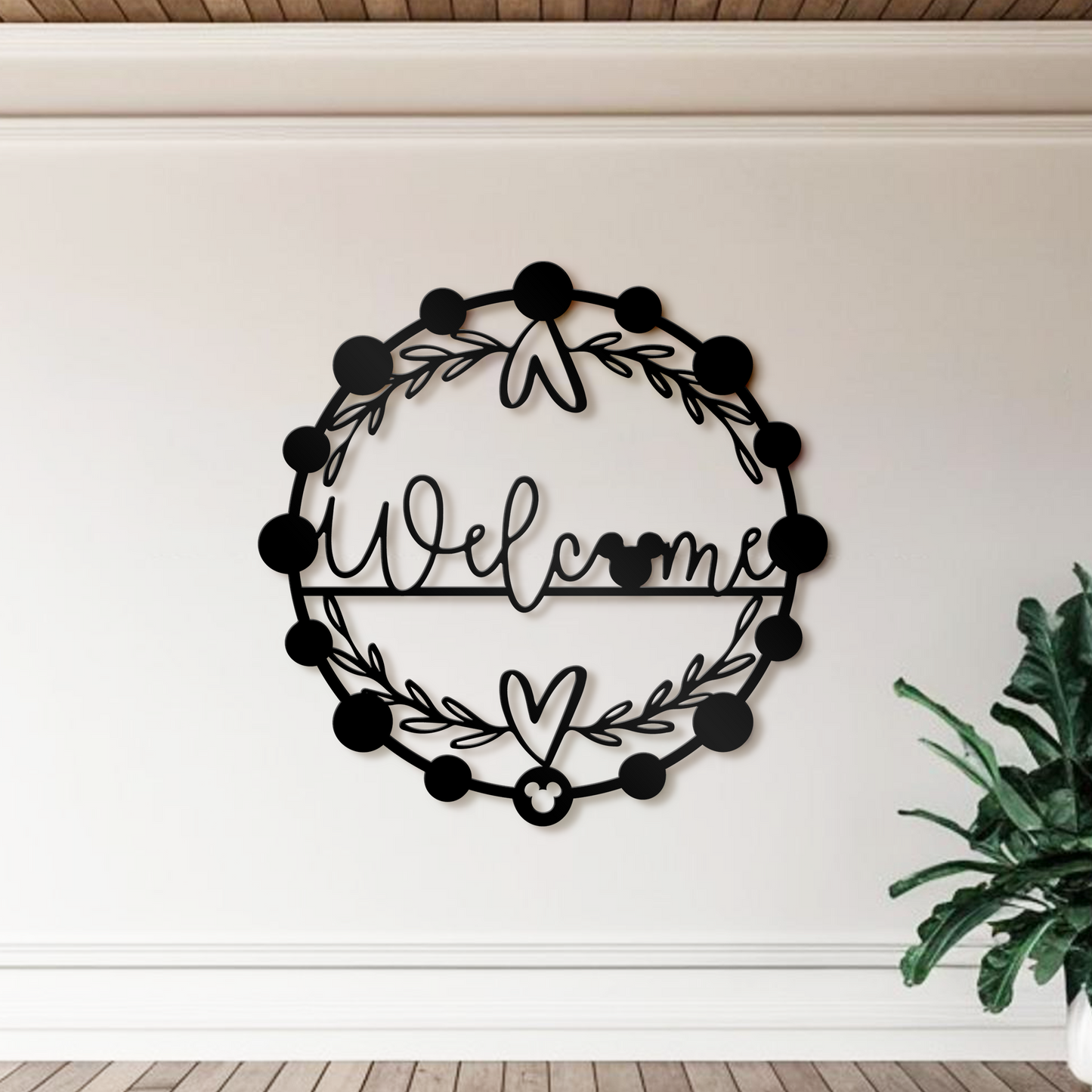 Welcome Entrance Metal Wall Art, Front Door Deocr