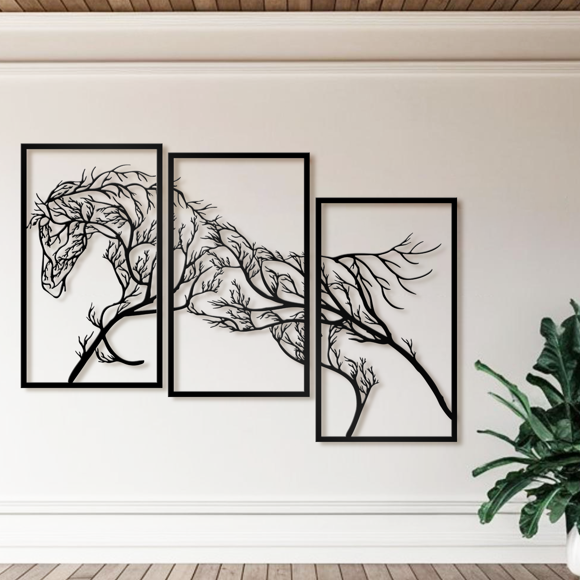 Metal Running Horse Wall Art Decor